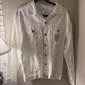 Pusheen White Jean Jacket with Ice Cream Patch